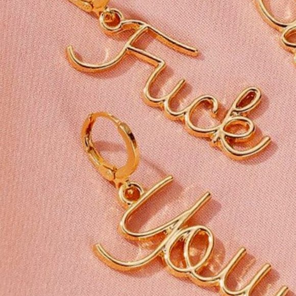 Jewelry - NEW!!! "Fuck" "You" Earrings!! BOLD STATEMENT EARRINGS! Sexy Feisty! Savage!